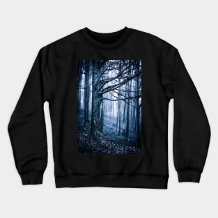 Scary forest at night Crewneck Sweatshirt